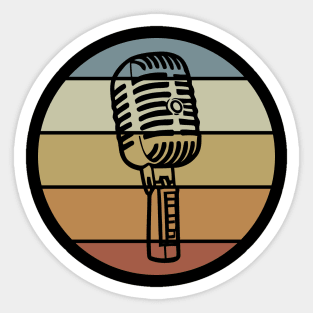 Retro Vibes - Vintage Microphone for Music Enthusiasts Sticker
